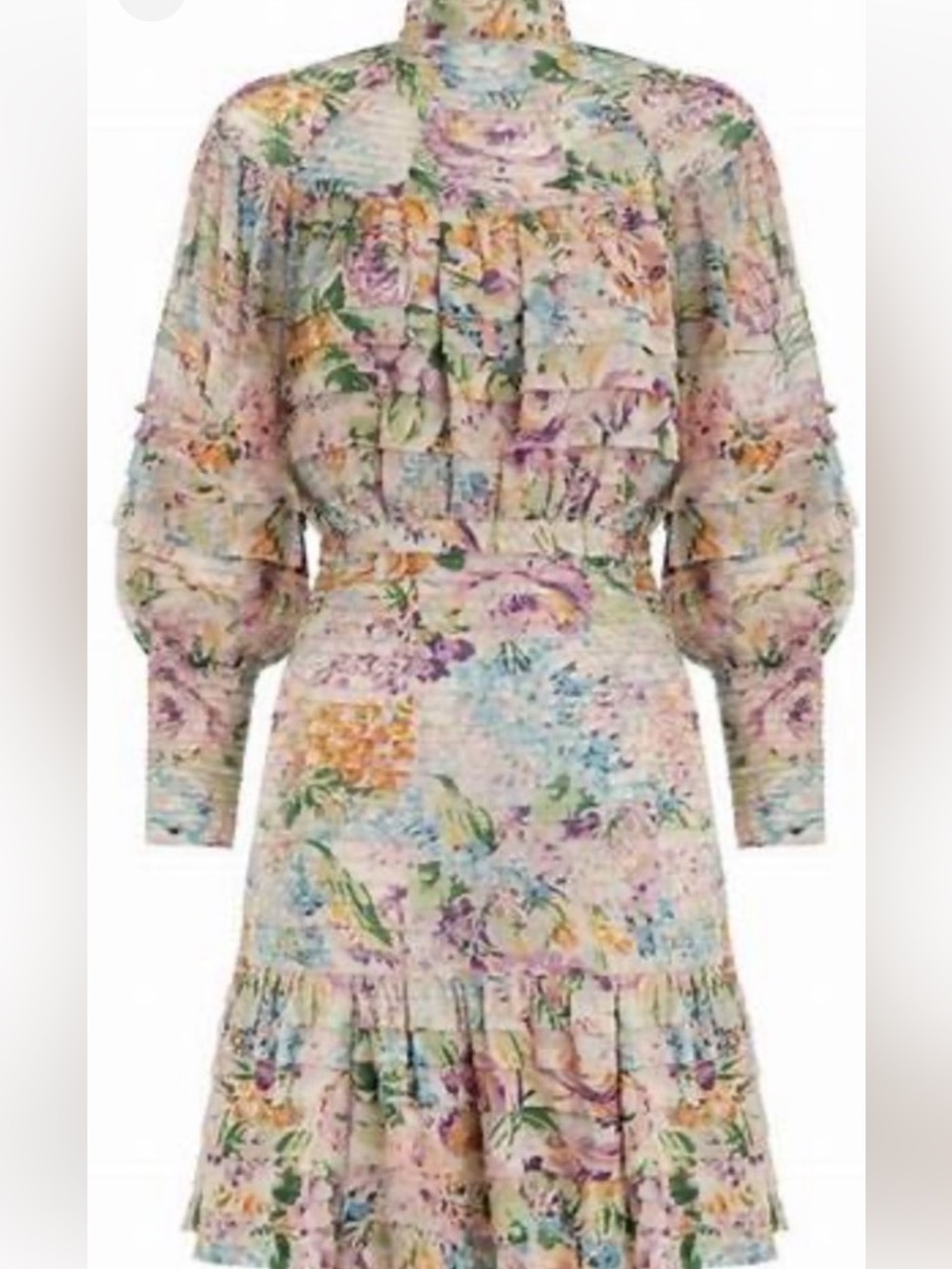 Zimmermann Pastel Floral Ruffle Dress